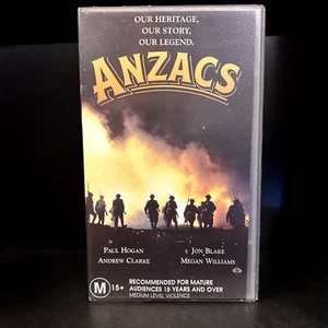 Anzacs VHS 1985 Australian Mini Series with Paul Hogan VGC Tapes Clean No SSS - Picture 1 of 8