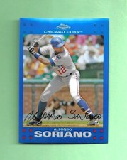 RARE! 2007 Topps Chrome BLUE REFRACTOR Card # 109 ALFONSO SORIANO CUBS ONLY 1 ON