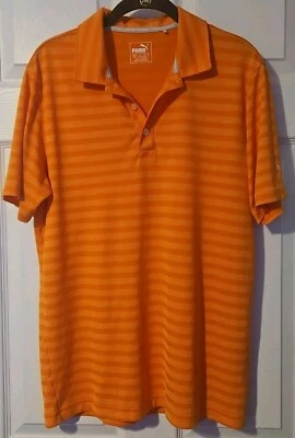 Polo de golf Puma para hombre naranja a rayas manga corta talla mediana nuevo sin etiquetas Foto 1 de 4