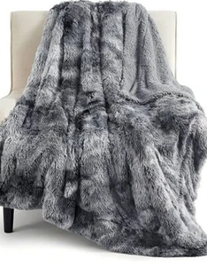 Bedsure Faux Fur Throw Blanket for Couch Bed Dark Grey Fuzzy Plush Fluffy Soft - Picture 1 of 4