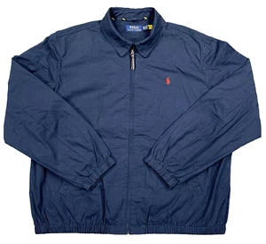 Polo Ralph Lauren Barracuda Aviator Jacket Mens 1XL Full Zip Cotton Navy DEFECT - Picture 1 of 11