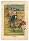 Indianer Miniatur Malerei Von Fr&#252;chte Verk&#228;ufer IN Persisch Stil Art 15.2x22.9cm