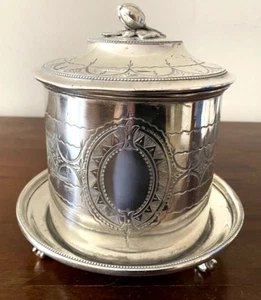 Antique James Dixon & Sons Silver Plated Biscuit Barrel - 1880's - Picture 1 of 6