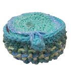 Handmade Crochet Cotton Washcloths in Basket Set 7 Make Up Remover Coaster NEW