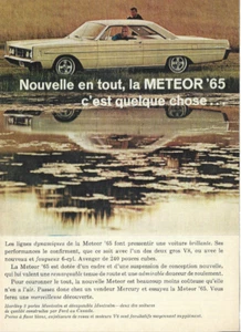 1965 METEOR MONTCALM AUTOMOBILE MADE IN CANADA ORIGINAL AD IN FRENCH - Picture 1 of 1