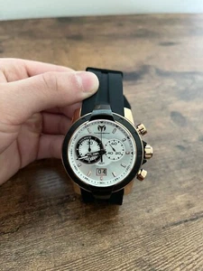 Techno Marine Swiss Chronograph Stainless steel Black & Rose Gold Men's Watch - Picture 1 of 18