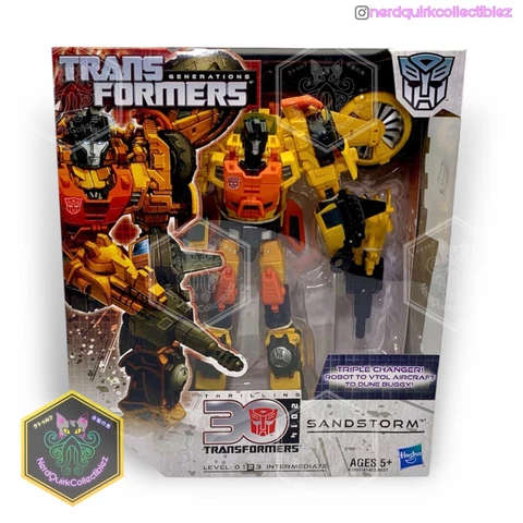 Sandstorm Transformers Generations Thrilling 30 Triple Changer *NEW SEALED MISB* Cover