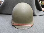EARLY WWII US M1 HELMET FRONT SEAM FIXED BALES W/ INLAND LINER