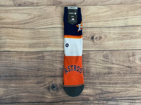 Men's STANCE Casual Houston Astros Crew Length Socks Size L 9-13 NEW Cover