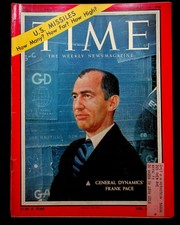 VINTAGE Time Magazine January 20 1958 General Dynamics Frank Pace Birthday Gift