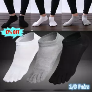 1/3 Pairs Men's five finger toe Breathe Socks Cotton Casual Ankle Sports Hot V1 - Picture 1 of 14