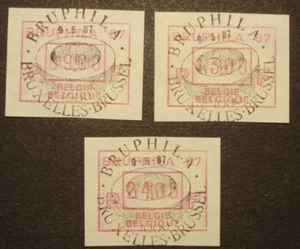 Belgien 1987: FRAMA label-set 9/13/24 Fr.,MN 6.1 S1,"BRUPHILA ' 87", pfr/MNH/** - Imagen 1 de 1