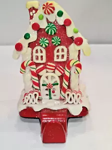 Claydough Candy House Christmas Stocking Holder 3D And Textured w/ Metal Base - Picture 1 of 8