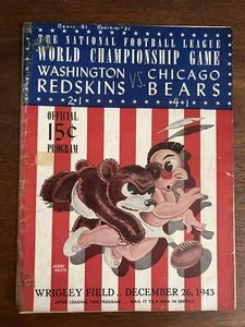 1943 NFL World Championship Game Program / Washington Redskin vs Chicago Bears - Bild 1 von 11