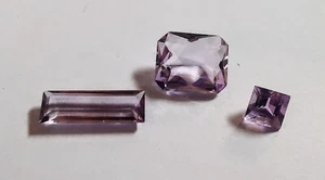 Lavendel Quarz: 3 x facettiert 5-15mm -transparent - hell violett-lavendelf. 7ct - Bild 1 von 4