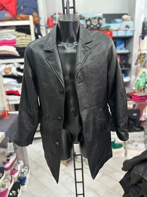 Abrigo Danier Canadá Cuero Usado Hombre Tg44 Negro LLV697 Foto 1 de 4