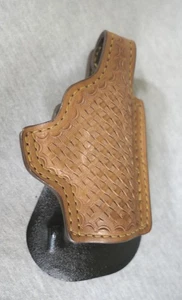 Gun Leather PPK RH Basketweave Leather Gun Paddle Holster Tactical G-Code G-A001 - Picture 1 of 10