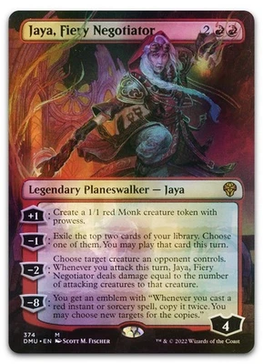 Jaya, Fiery Negotiator (Borderless) #374 (Foil) NM Dominaria United Magic MTG - Image 1 of 2