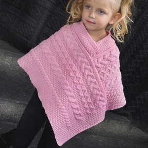 Aran Crafts Cape Poncho pink children’s L (8-12yrs) NWT - Picture 1 of 6