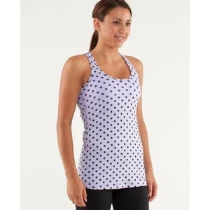 Lululemon Damen Top Lila Cool Racerback Tank Gepunktet Noon Dot Größe 2 - Bild 1 von 9