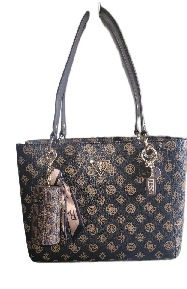 Bolso de Mano Guess 4G Noelle Monograma Logo Dije Diseñador 14x9,5x10,3 Foto 1 de 4
