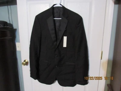 Abrigo Blazer Kenneth Cole New York Talla 40L 34W Negro Nuevo con Etiquetas 100% Lana Foto 1 de 4