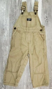 Vintage Osh Kosh Vestbak Khaki Tan Overalls Boy Girl Infant Size 24M - Picture 1 of 6