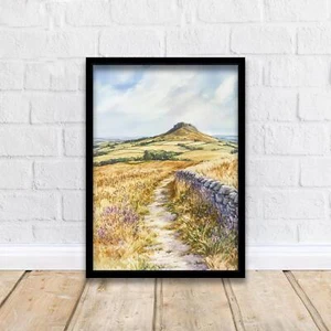 Roseberry Topping Watercolor Painting North Yorkshire Art Roseberry Topping Post - Picture 1 of 10