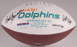 Bob Griese Signed Miami Dolphins Logo Football Inscribed "HOF 90" (JSA COA) - Picture 1 of 5