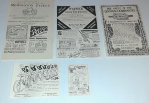 Anuncios impresos antiguos 1899-1905 BICICLETAS Columbia Warwick Waverly Rambler Raleigh+ - Imagen 1 de 8