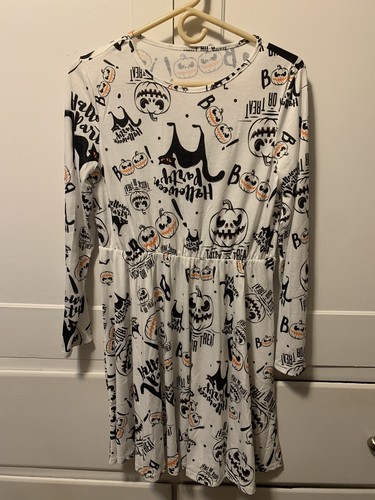 OFF WHITE Abito Halloween SHEIN NUOVO MEDIO bianco sporco nero arancione