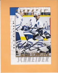 MATHIEU SCHNEIDER 1997-98 BE A PLAYER AUTO #206 TORONTO MAPLE LEAFS NM-MT A2 - Picture 1 of 2