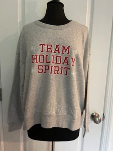 Wondershop Women's Plus Size Gray “Team Holiday Spirit" Matching Sweatshirt 2X - Picture 1 of 7