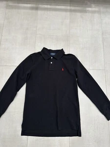 Polo Ralph Lauren Boys Long Sleeve Polo Black L (14-16) Excellent Condition - Picture 1 of 4
