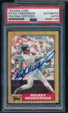 1987 Topps #735 Rickey Henderson signed auto autograph PSA/DNA crisp blue sharp