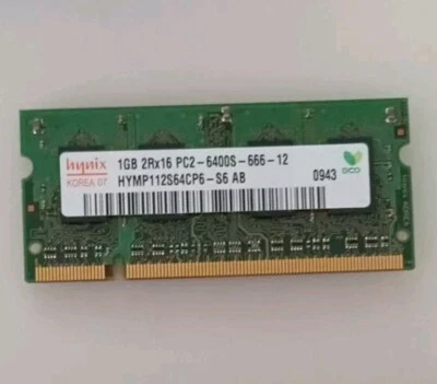 MEMORIA RAM HYNIX 1GB 2Rx16 PC2 6400S 666 DDR2 800 SoDimm HYMP112S64CP6 - Immagine 1 di 2