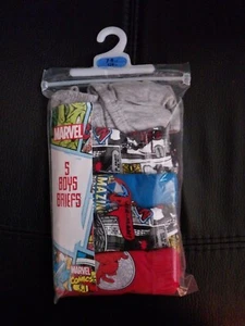 MARVEL AVENGERS 5ER PACK JUNGEN SLIPS BAUMWOLLE UNTERHOSEN UNTERWÄSCHE 7/8 JAHRE 128 CM - Bild 1 von 3