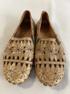 Spring Step Fusaro Flats Loafers Slip On Leather Shoes Brown Made Turkey Sz 40 - Picture 1 of 12