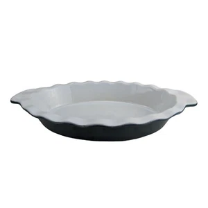 Emile Henry France Blue Flame 13.75" Oval Ruffled Casserole Baking Dish - EUC - Picture 1 of 12