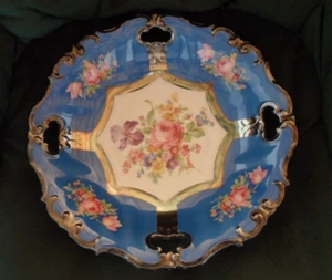 Tillowitz Epos Prunkschale blau mit vielen Blumen - Bild 1 von 7