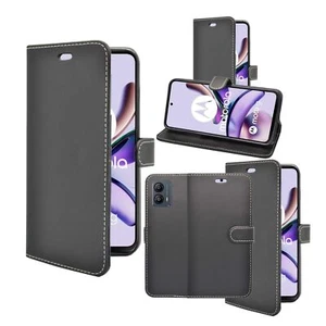 Funda billetera abatible de cuero PU con soporte para tarjetas para Motorola G53 - Imagen 1 de 36