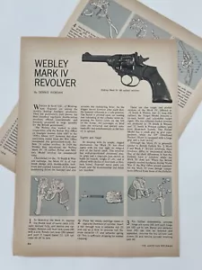 Vintage 1970 Webley Mark IV Revolver Print Ad Schematic Parts List Diagrams Ad - Picture 1 of 3