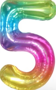 Giant Rainbow 4 Balloon Number - 34Inch - Picture 1 of 1