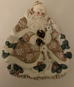 Vintage Fitz & Floyd Snowy Woods Plate Wall Bunny Dish Christmas Victorian - Picture 1 of 3