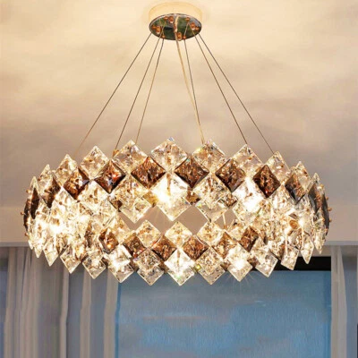 Lampada a sospensione rotonda plafoniera cristallo lampadario LED dimmerabile 60 cm lampada a sospensione - Immagine 1 di 4