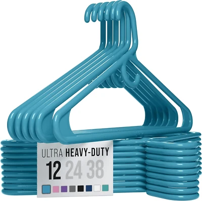 NEATERIZE Perchas de plástico ultra resistentes - Azul - Abrigo duradero, se adapta a Foto 1 de 4