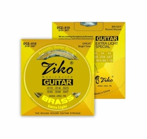 ZIKO DCZ-010 Corde per chitarra acustica folk 6 pezzi corde in ottone super leggere - Foto 1 di 4