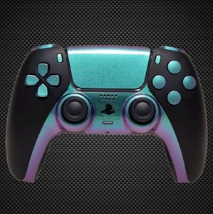 Black Chameleon Green Themed PS5 Custom Dualsense Controller - Picture 1 of 4
