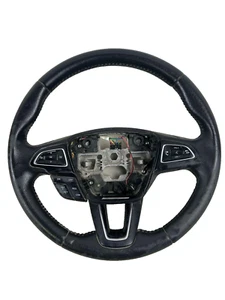 2019-20 FORD ESCAPE BLACK LEATHER STEERING WHEEL & SWITCHES OEM - Picture 1 of 6