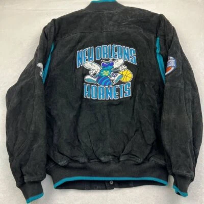 Vintage New Orleans Hornets Varsity Jacket Men M Suede G-III Charlotte Jordan - Image 1 of 4